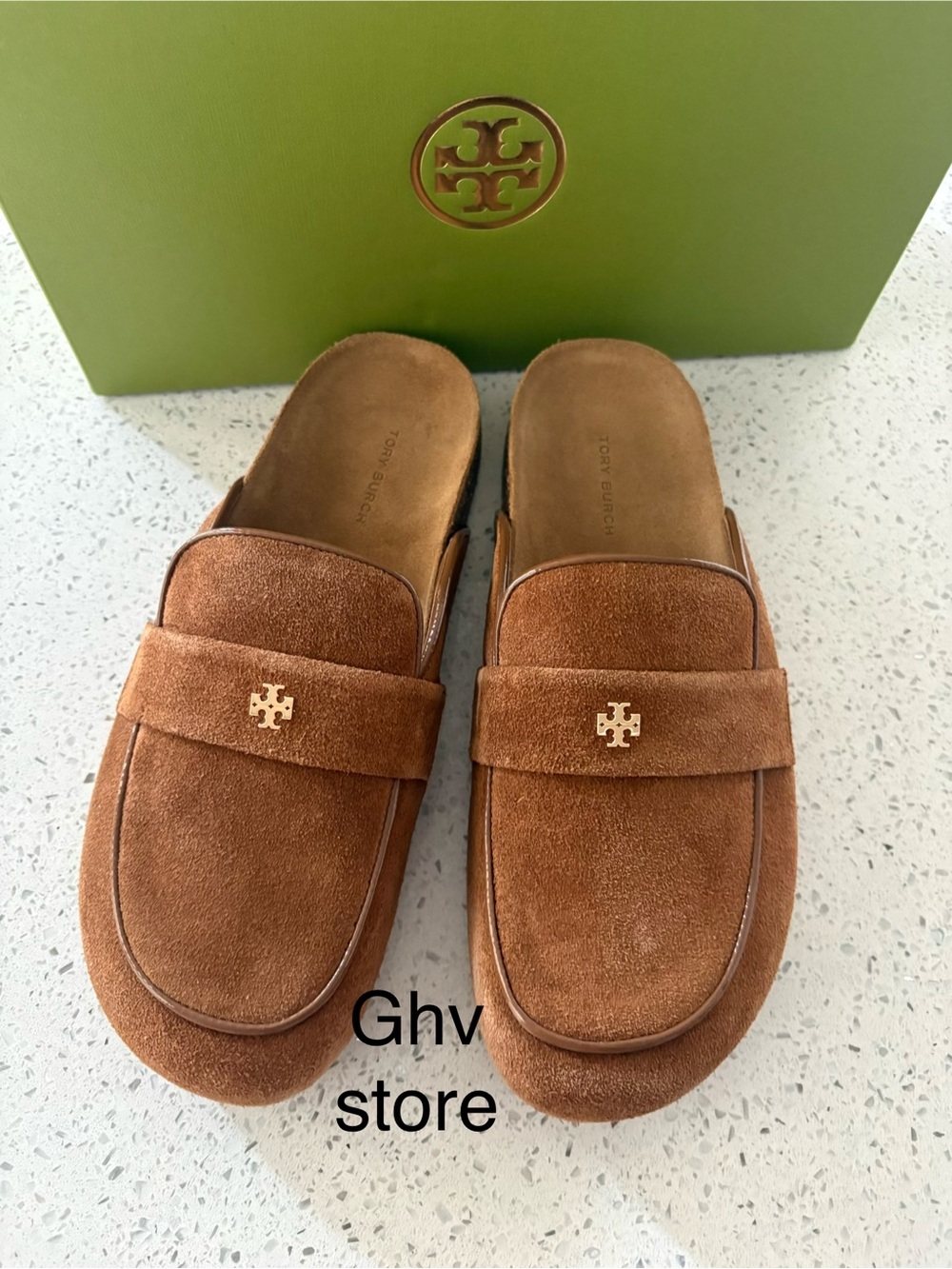 Tory Burch Everly Cork Leather Mule Shoes